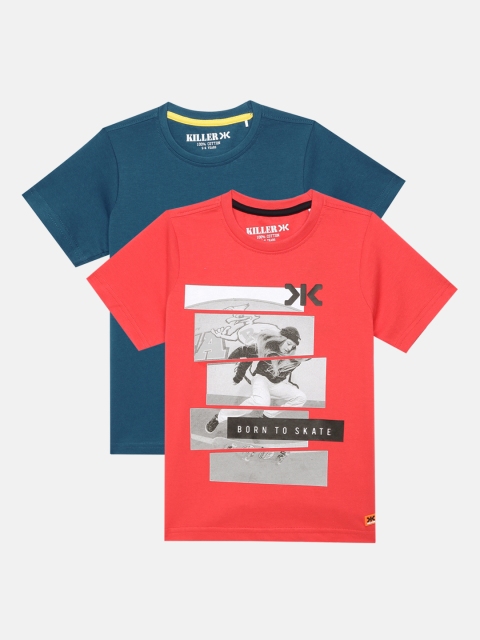 

Killer Boys Pack of 2 Pure Cotton T-shirts, Blue