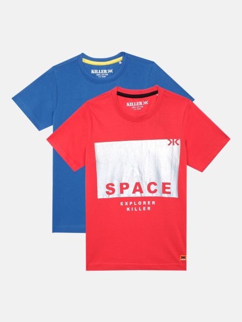

Killer Boys Pack of 2 Pure Cotton T-shirts, Red