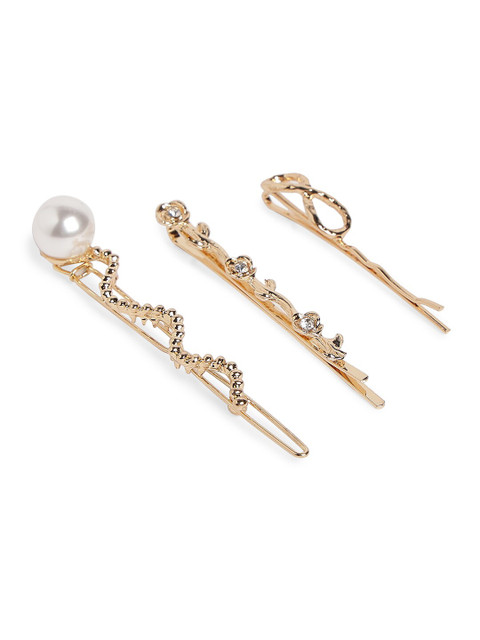 

20Dresses Gold-Toned & White Set of 3 Embellished Hair Accessory Set