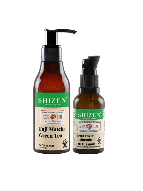 

Shizen Unisex Set of Fuji Matcha Green Tea Face Wash 150ml & Facial Serum 30ml