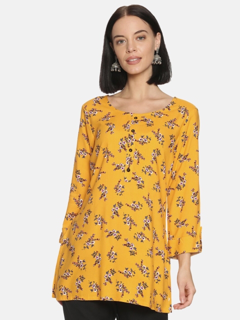 

Saffron Threads Women Yellow & Pink Printed Tunic