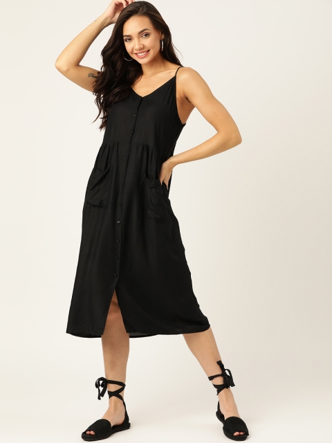 

DressBerry Black A-Line Midi Dress