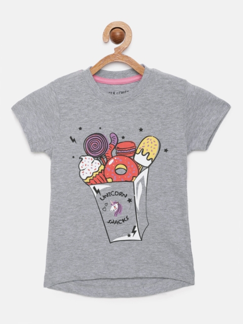

Miss & Chief Girls Grey Printed Regular Top