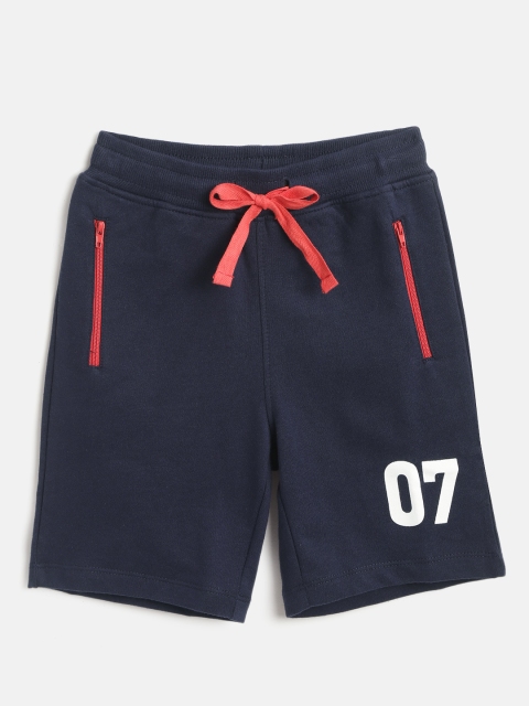 

Miss & Chief Boys Navy Blue Cotton Solid Regular Fit Shorts