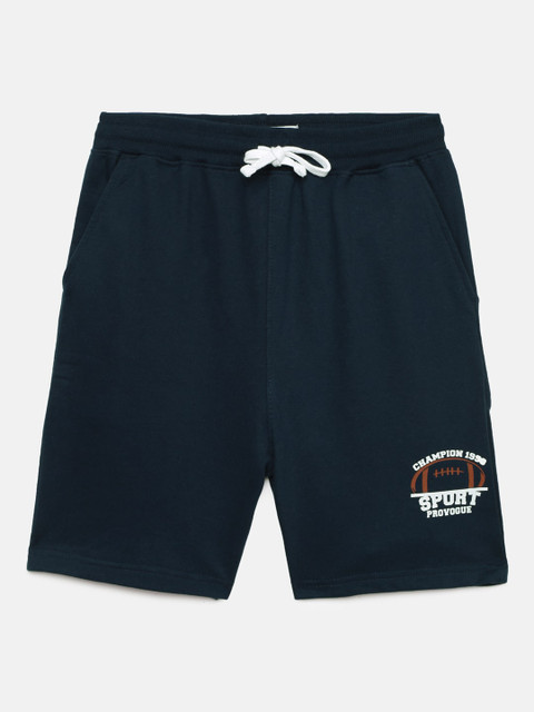 

Provogue Boys Navy Blue Mid-Rise Pure Cotton Regular Shorts
