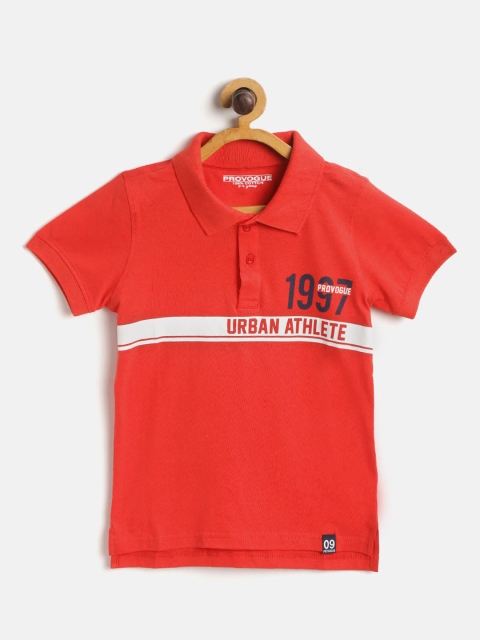 

Provogue Boys Red White New York Print Pure Cotton Polo Pure Cotton T-shirt
