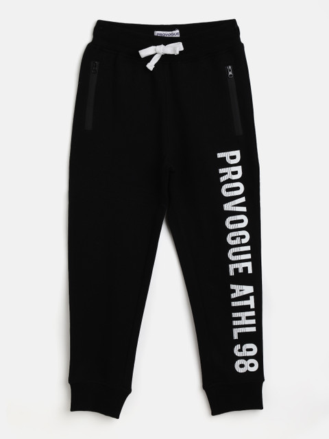 

Provogue Boys Black & White Typography Print Pure Cotton Joggers