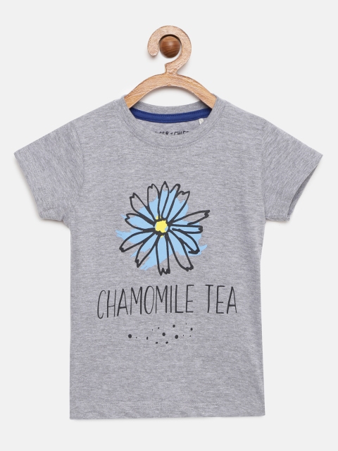 

Miss & Chief Girls Grey Printed T-shirt