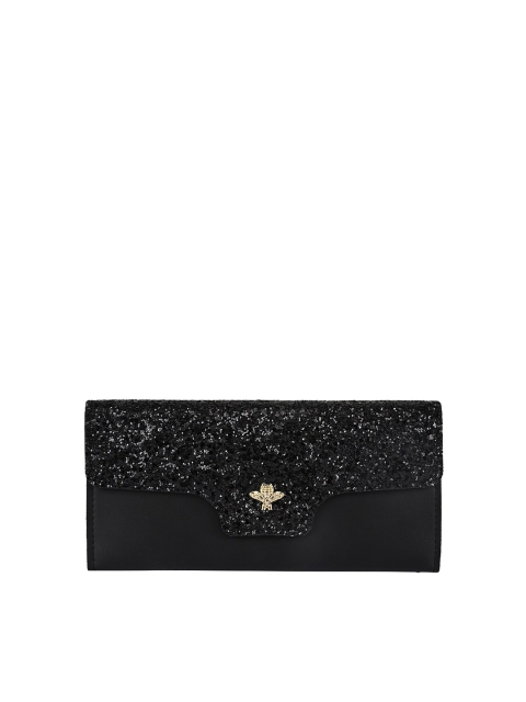 

Apsis Women Black Textured Three Fold Wallet