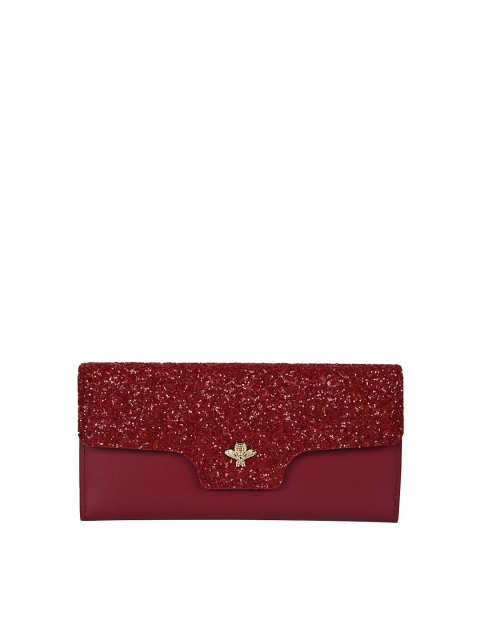 

Apsis Women Red Textured Three Fold Wallet