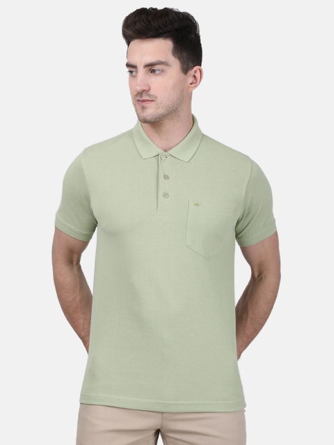 

Monte Carlo Men Green Solid Polo Collar T-shirt