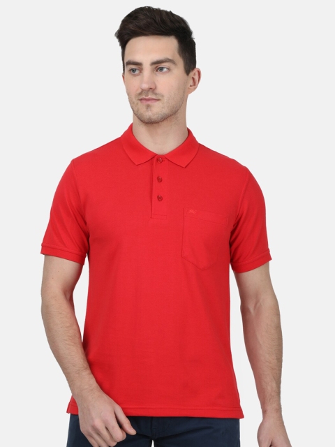 

Monte Carlo Men Red Solid Polo Collar T-shirt