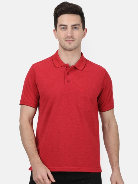 

Monte Carlo Men Maroon Solid Polo Collar T-shirt