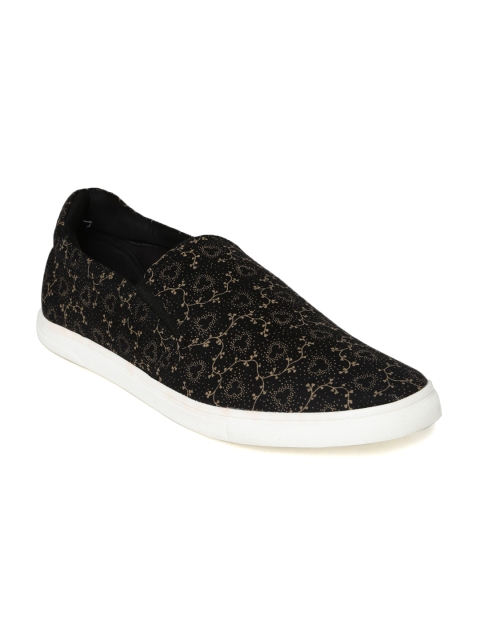 

Franco Leone Men Black Printed Slip-Ons