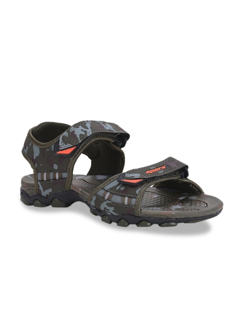 

Sparx Men Olive Green & Navy Blue Comfort Sandals