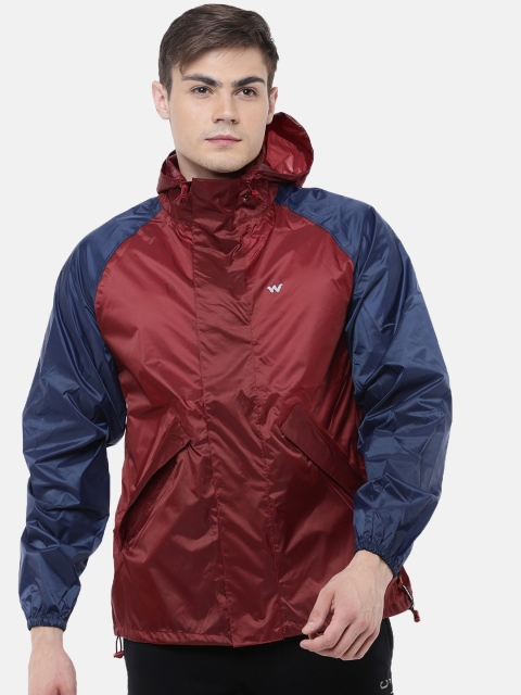 

Wildcraft Men Maroon Solid Hooded HypaDry Rain Jacket