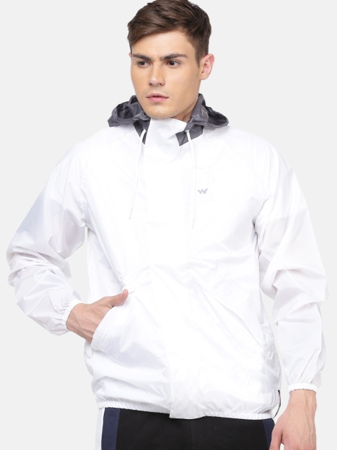 

Wildcraft Men White Solid Hooded HypaDry Rain Jacket