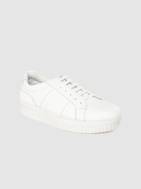 

Mast & Harbour Women White Solid Sneakers