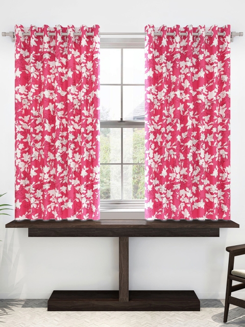 

Divine Casa Pink & White Set of 2 Window Curtains