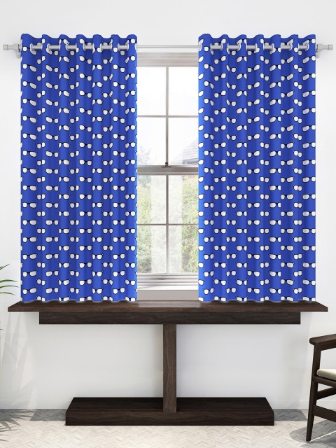 

Divine Casa Blue & White Set of 2 Window Curtains