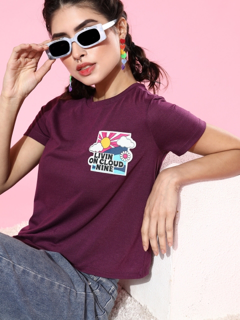 

DressBerry Charming Purple Typography Talking Tee