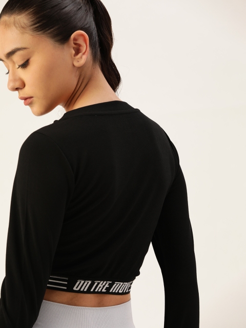 

DressBerry Black Solid Twisted Fitted Crop Top