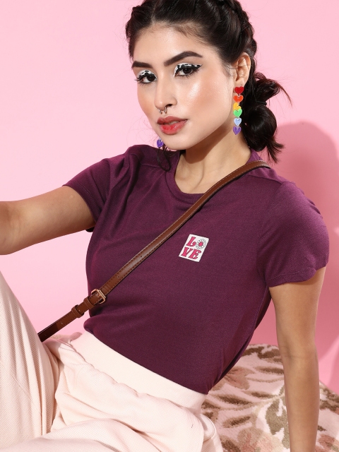 

DressBerry Charming Purple Typography Top