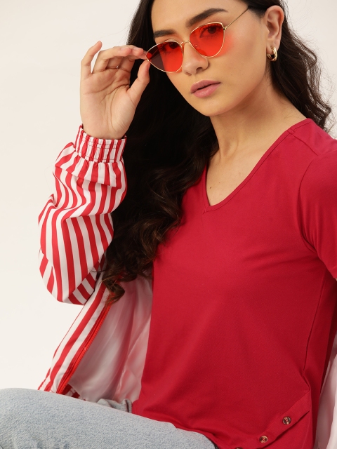 

DressBerry Women Pink V-Neck T-shirt
