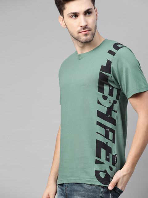 

Roadster Men Blue Pure Cotton Typography Printed T-shirt