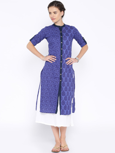 

Vishudh Blue Printed Kurta