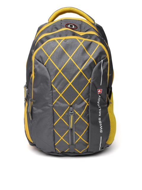 

SWISS MILITARY Unisex Grey Printed Laptop Backpack