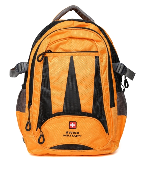 

SWISS MILITARY Unisex Orange Patterned Laptop Backpack