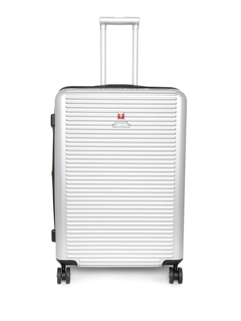 

SWISS MILITARY Unisex Silver-Toned Comet Large Trolley Suitcase