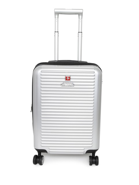 

SWISS MILITARY Unisex Silver-Toned Comet 20 IN Cabin Trolley Suitcase