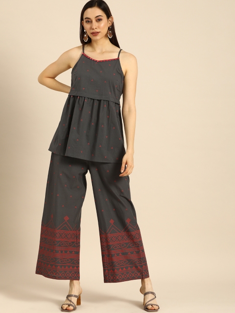 

Anouk Printed Pure Cotton Kurta Set, Grey