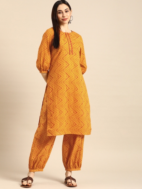 

Anouk Printed Pure Cotton Kurta Set, Orange