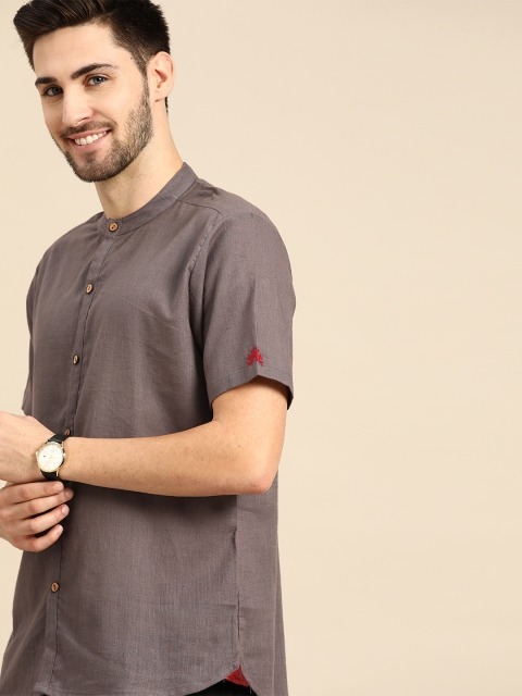 

Anouk Men Taupe Pure Cotton Casual Shirt