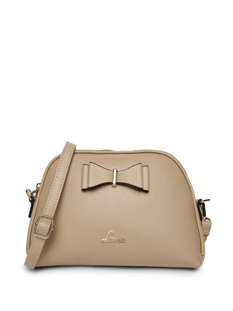 

Lavie Beige Solid Structured Sling Bag