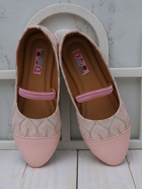 

DChica Girls Pink Textured Ballerinas