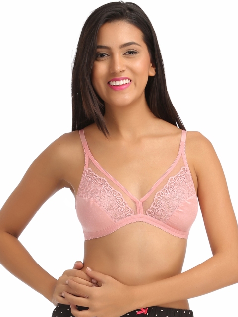 

Clovia Pink Medium-Coverage Bra BR0651P2