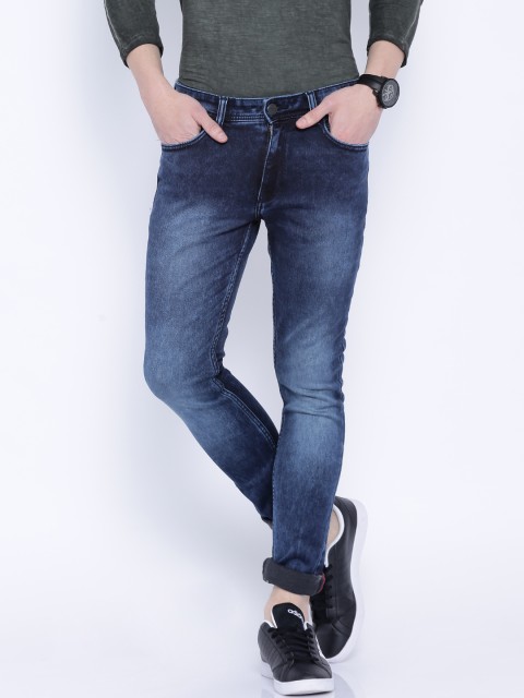 

Locomotive Blue Washed Super-Slim Fit Stretchable Jeans