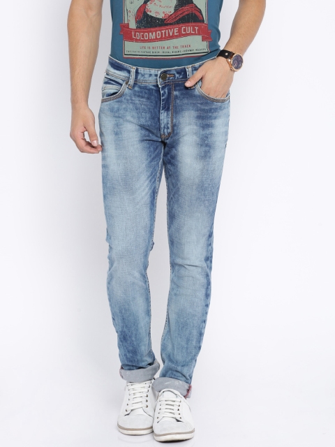 

Locomotive Blue Washed Super-Slim Fit Stretchable Jeans