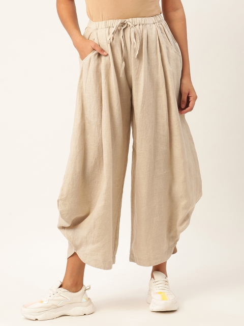 

ROOTED Women Beige Regular Fit Solid Culottes