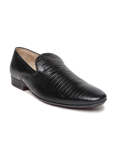 

San Frissco Men Black Leather Semiformal Slip-Ons