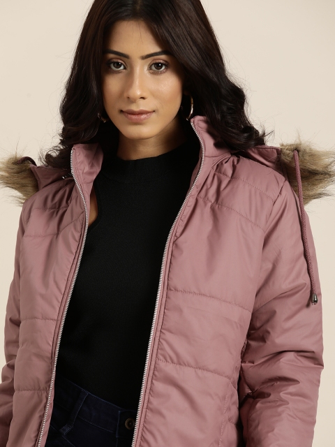 

all about you Women Pink Solid Parka Jacket