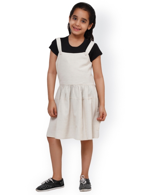 

Oxolloxo Girls Off-White Pinafore Dress
