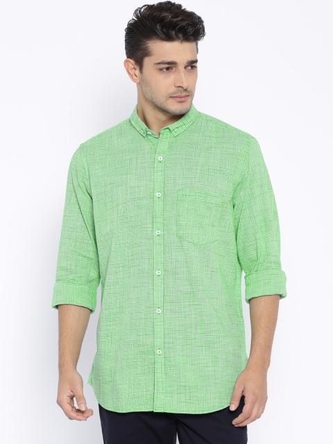 

ColorPlus Men Green Checked Tailored Fit Casual Shirt
