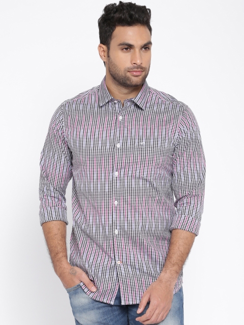 

ColorPlus White & Purple Checked Contemporary Fit Casual Shirt