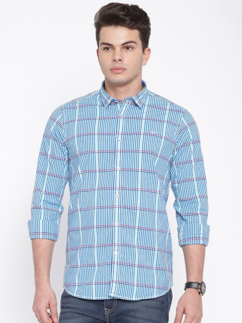 

ColorPlus Blue Checked Contemporary Fit Casual Shirt
