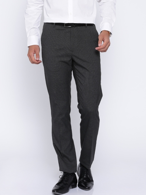 

Arrow Charcoal Grey Tapered Fit Formal Trousers